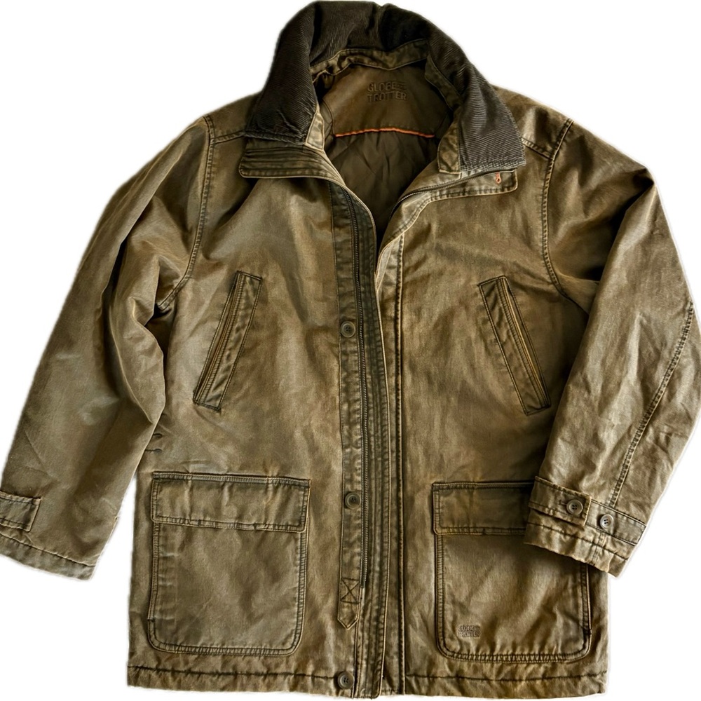 Globe Trotter Men's XL Rugged Brown Barn Quilt Lined WAXED Jacket VTG